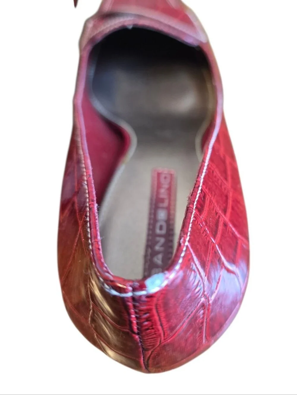 Bandolino Red Croc Embossed Patent Leather Kitten Heel Pumps 9.5